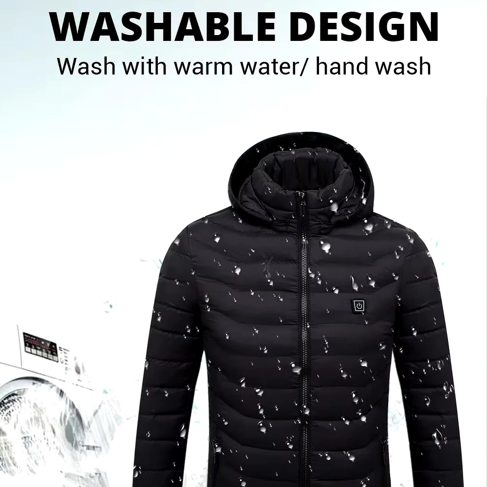 21 Areas Heated Jacket Men Warm Vest USB Self Heating Jacket Women Heated Coat Ski Camping Hiking Winter Cotton Clothes Washed