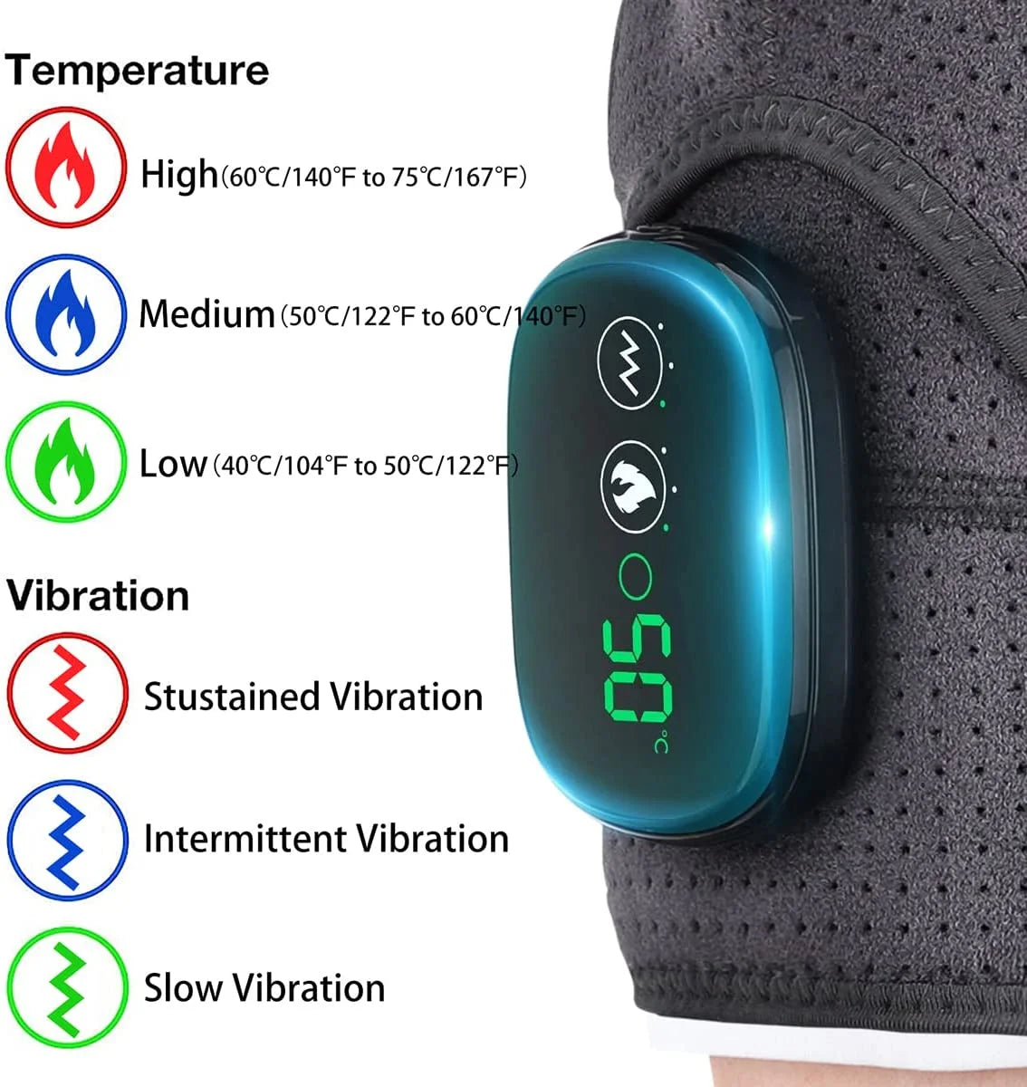 Heated Shoulder Wrap, Shoulder Heating Pads Massager for Men Women, Electric Cordless Vibration Massage Heated Shoulder Braces with 3 Heating Setting, Left Right Shoulder Massage