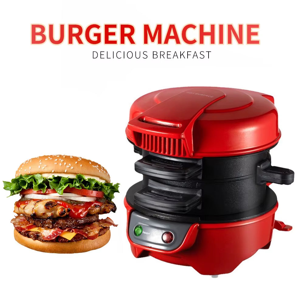 220V/110V Electric Burger Sandwich Maker Machine 600W Hamburg Sandwich Maker with Egg Cooker Ring Machine Bread Waffle Machine